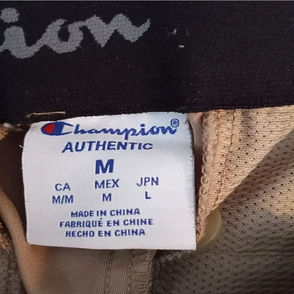 Champion Authentic M Tan Pockets Zipper Flat Front Men's Golf Shorts